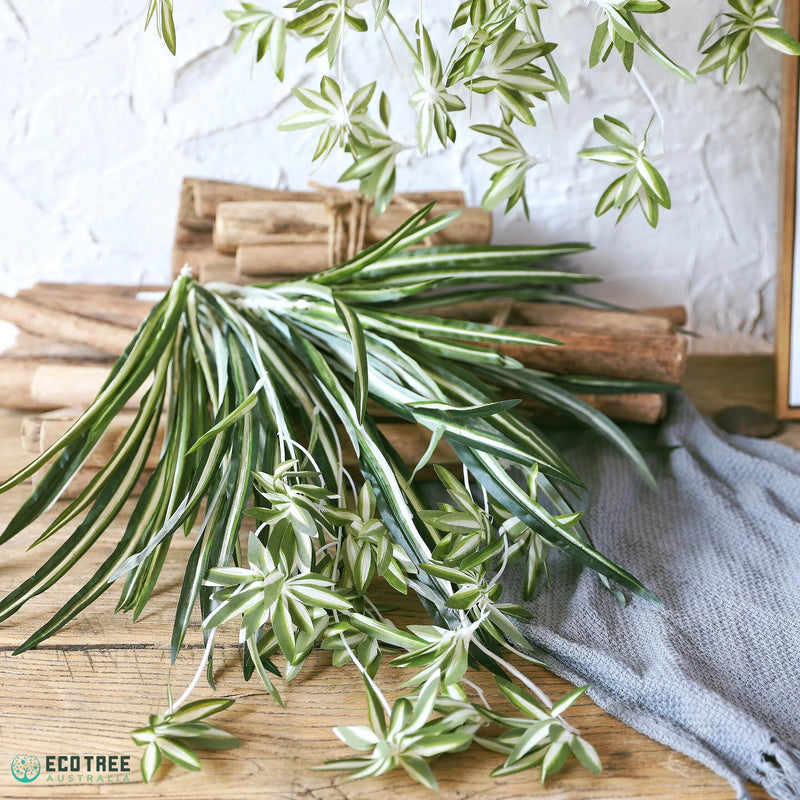 2*PCS Artificial Silk Spider Plants·Chlorophytum Hanging Plants Vines