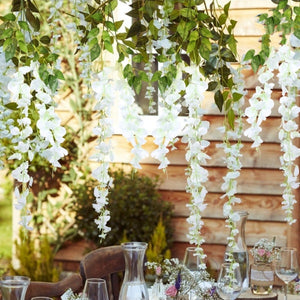12*PCS Artificial Silk Wisteria Value Pack·Hanging Flowers Vine 110cm