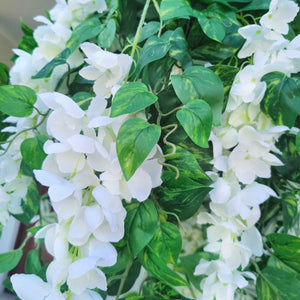 360° Wisteria-Pothos Glamour Chandelier• Deluxe Artificial Wisteria Hanging Plant Arrangement