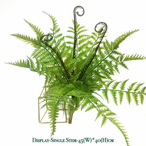 Real Touch Artificial New Zealand Fern·Silver Fern Stem with Modern Planter Set