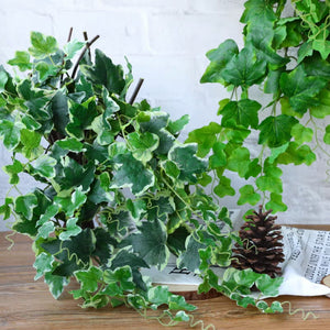 Artificial English Ivy Variegated Green Leaf/ Stem Foliage/Hanging Trailing Vine/Garland Vine