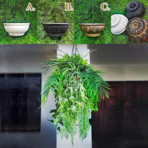 360° Classic Artificial Botanical Hanging Basket-Evergreen Hanging Plant Arrangement