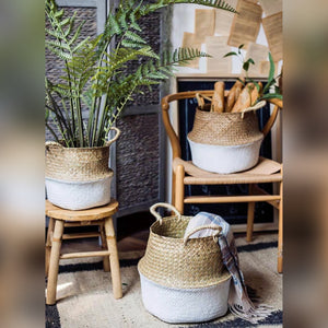 XL 38CM Handmade Seagrass Foldable Planter · Basket