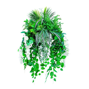 360° Wisteria-Pothos Glamour Chandelier• Deluxe Artificial Wisteria Hanging Plant Arrangement