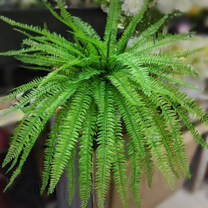 Real Touch Artificial Boston Fern Trailing Vine Foliage 15 Leaves 70CM