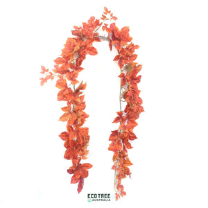 Artificial Hot Red Maple Leaf/Stem Foliage/Hanging Trailing Vine/Garland Vine