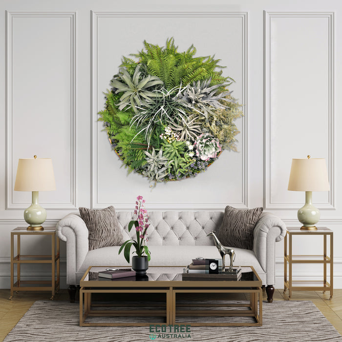 Deluxe Artificial Tillandsia (Air Plant) Succulents Vertical Garden Disc Wall Art