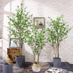 Elegant Artificial Japanese Zen Leaf Plant·Snow Bell Tree - 2 Trunks 150cm