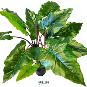 Lifelike Artificial Rainbow Elephant Ears Taro Leaf Plant 130cm