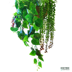 Artificial Hanging Plants Arrangement•Secret Garden Hanging Basket