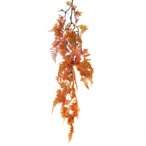 Asparagus Lace Fern Autumn Red/Lifelike Trailing Hanging Vine Foliage 90cm