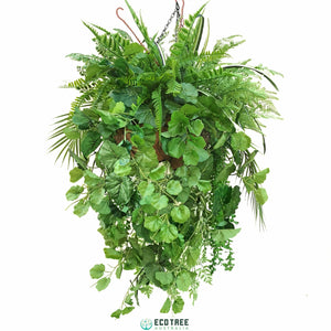 360° Classic Artificial Botanical Hanging Basket-Evergreen Hanging Plant Arrangement
