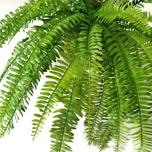 Real Touch Artificial Boston Fern Trailing Vine Foliage 15 Leaves 70CM