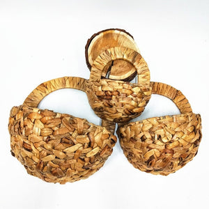 Set of 3 · Handmade Seagrass Wall Hanging Basket Set