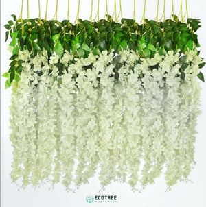 12*PCS Artificial Silk Wisteria Value Pack·Hanging Flowers Vine 110cm