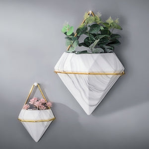 Modern Design Diamond Wall Planter·Vase·Pot for Artificial·Hydroponics Real Plants