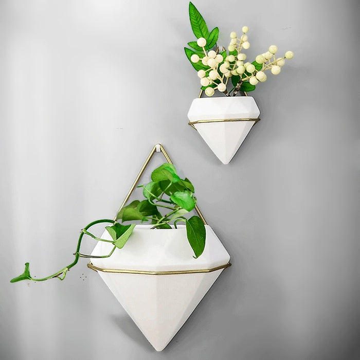 Modern Design Diamond Wall Planter·Vase·Pot for Artificial·Hydroponics Real Plants